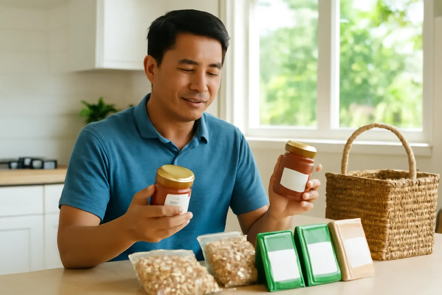 Cân đối món trong giỏ quà sản vật: một món chính, vài món đệm