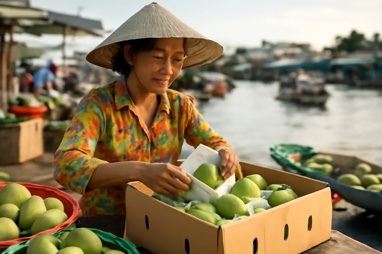 Gửi trái cây tươi đi xa: chọn độ chín, lót thùng, tính thời gian
