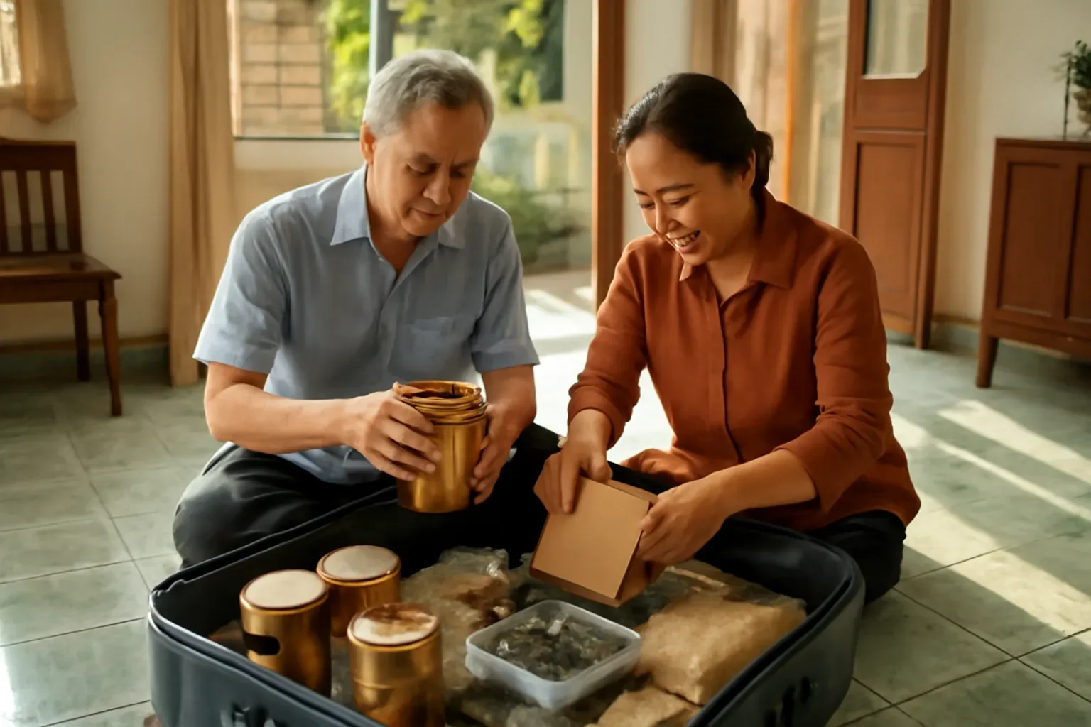 Ông bà sang thăm con cháu ở nước ngoài: mang quà quê nào cho đáng công xách