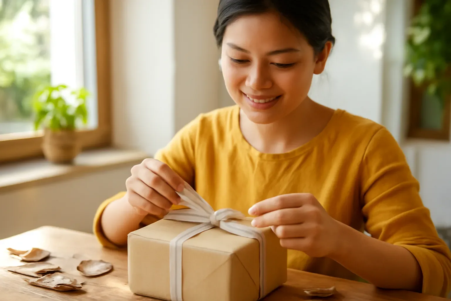 Ruy băng, giấy gói và thiệp cho giỏ quà: hoàn thiện đẹp mà không phô