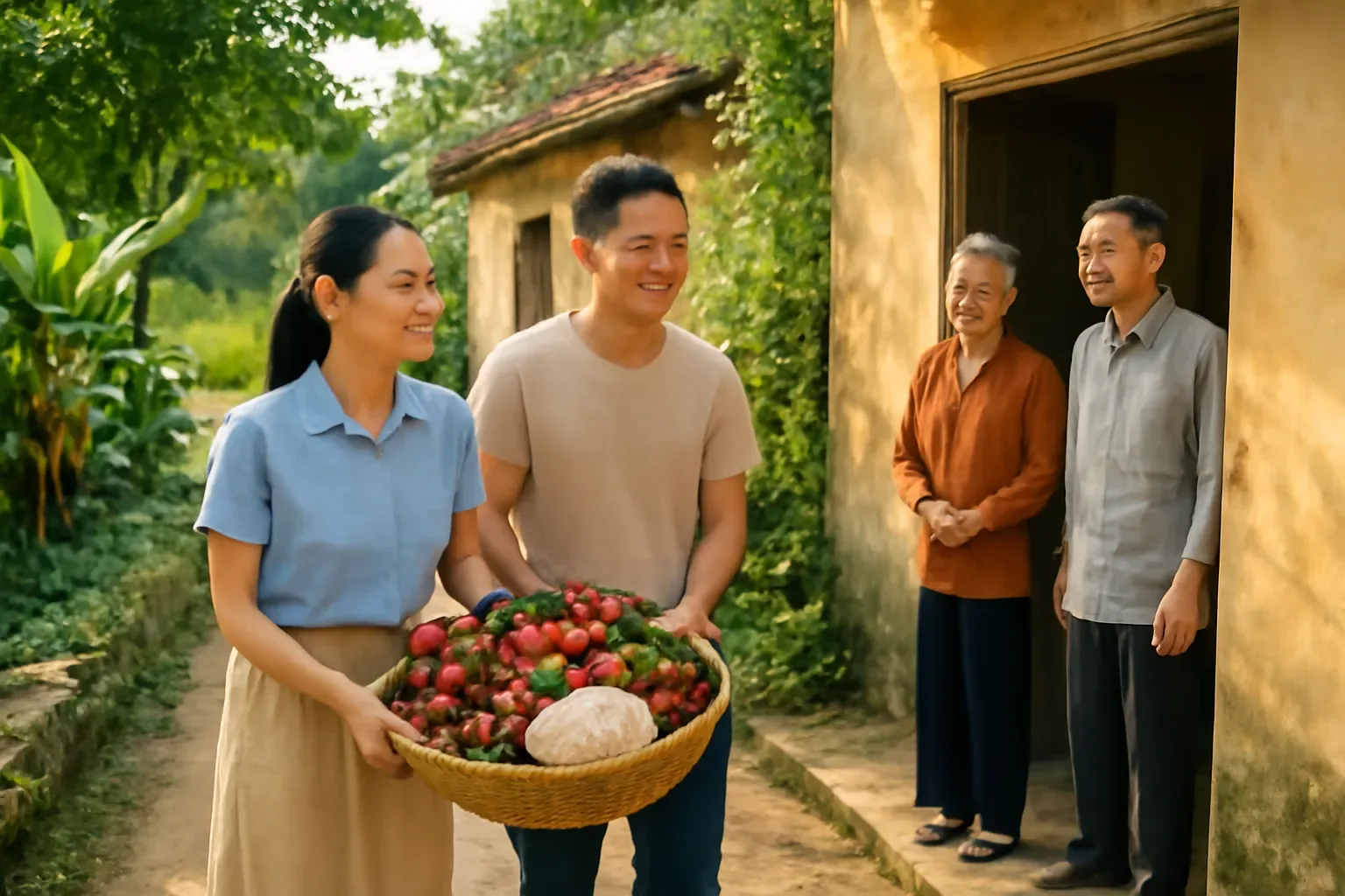 Tết Đoan Ngọ biếu gì: rượu nếp, trái cây đầu hè và lệ biếu ông bà